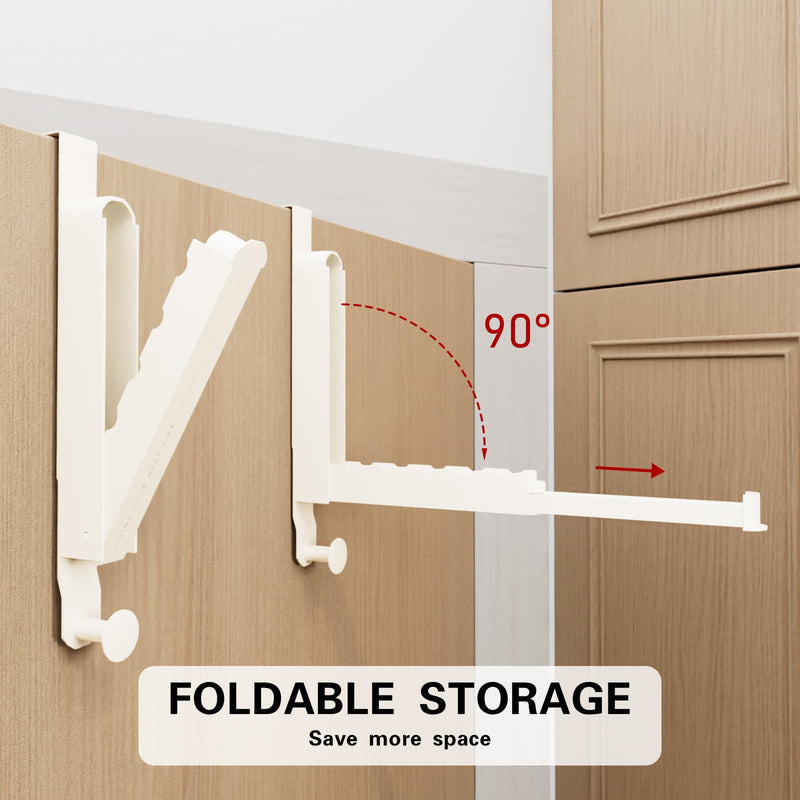 Over The Door Drying Rack, Foldable Portable Over The Door Hooks Hanger with Towel Racks for Coat Clothes Laundry Bathroom Bedroom Travel Hangers (Milky White, 1 Pack) Milky White - NewNest Australia