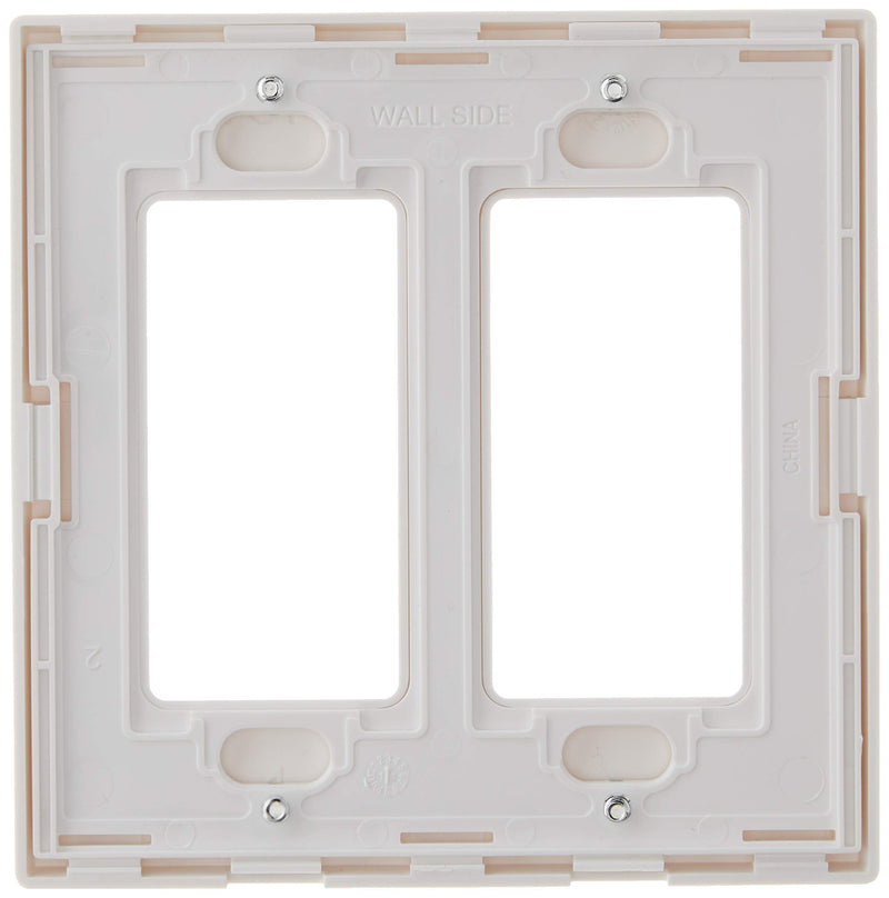Leviton 2-Gang Decora Plus Screwless Wall Plate, White, 80309-SW