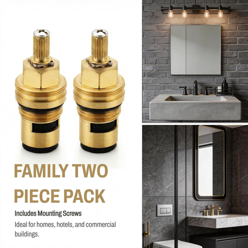 Ceramic Faucet Cartridge, Compatible with Grohe 45882000 45883000, 1/2" Brass Hot & Cold Water Cartridge, Replacement Assembly for Kitchen Bathroom Shower Faucet,(2 Pack)