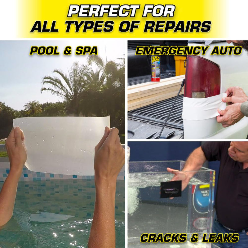 Flex Tape Strong Rubberized Waterproof Tape, White, 4 in x 25 ft, 1-Pack