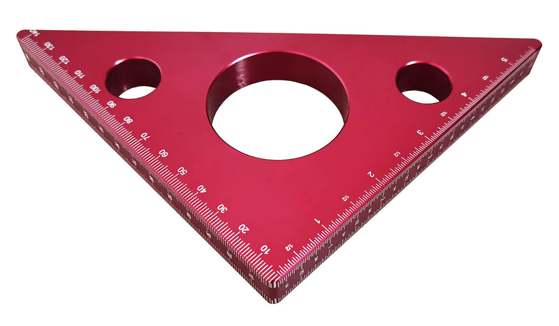 Apple&Orange Aluminium Alloy Woodworking Triangle Ruler Inch Metric Measuring Tools 45 Degree Carpentry Squares Precision Woodworking Tools (Large) Large
