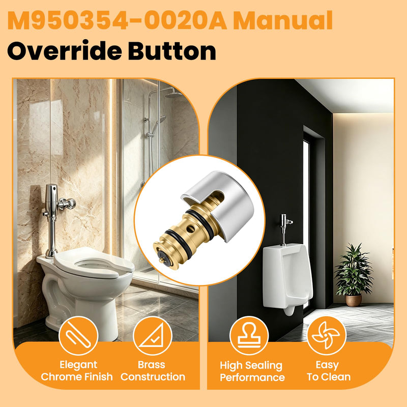 M950354-0020A Chrome Manual Override Button for Selectronic Faucet Valves