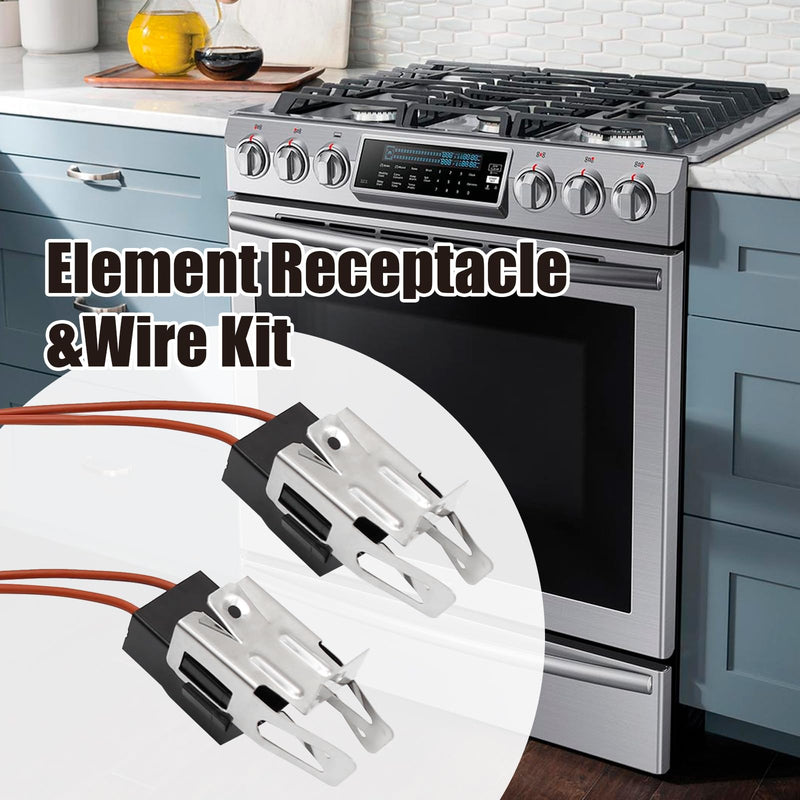 UOIENRT ERR117 Range Stove Element Plug 2 Packs, Receptacle Block Terminal Kit, Replacement for Whirlpool Kenmore Electric Stove Range Burner Receptacle Kit 330031 814399, 5303935058, RR109