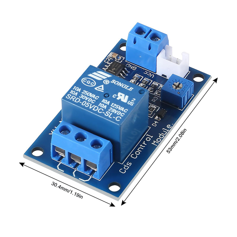 Alinan 6pcs XH-M131 DC 5V 10A Photoresistor Relay Module, Light Control Switch Photoresistor Relay Module Detection Sensor Automatic Light Control Switch with Cable