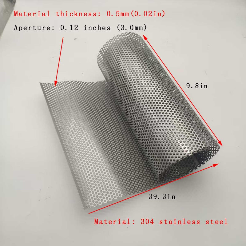 304 Stainless Steel Perforated Sheet 9.8"x39.4", 0.12" Hole, 0.02" Thick | 304 stainless steel sheet,9.8"x39.4",0.12" holes.Corrosion-resistant. Perfect for ventilation, filtration, and DIY projects perforated sheet 3