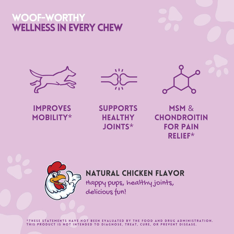 Herbion Pets Joint Care Chews with Glucosamine & Turmeric, 120 Soft Chews, MSM & Chondroitin for Pain Relief, Improves Mobility, Supports Healthy Joints, Made in The USA - for Dogs 12 Weeks+ - PawsPlanet Australia