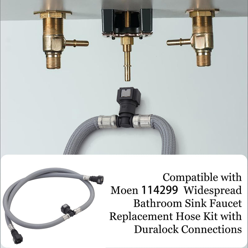 Replacement Hose Kit Compatible with Moen 114299 Widespread Bathroom Sink Faucet Replacement Hose Kit with Duralock Connections