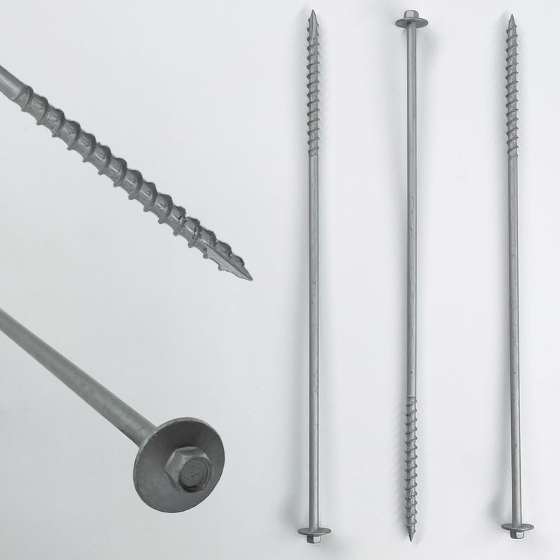 BRAUNY BOY - #12 x 8”- Extra Long Structural Lag Heavy Duty Construction Wood Screw – Galvanized Corrosion Resistant Coating Exterior Timber, Landscape - Easy Flange HEX Head Drive - 8 in - Qty (25) 25