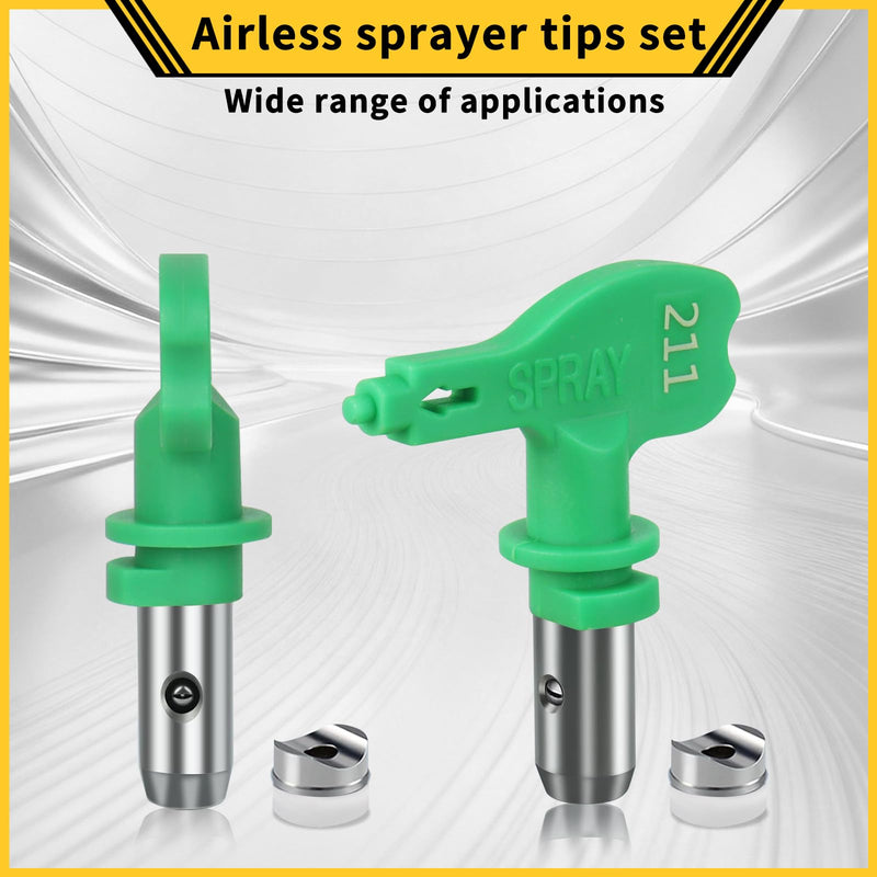 15 Pcs Sprayer Tips Set,7 Pcs High Pressure Reversible Spray Nozzle Tips,2 Pcs Tip Guards with 6 Paint Spray Gun Filter,Compatible with Titan/Wagner 351 Series Spray Tips (517,621,211,313,415,515) 517,621,211,313,415,515
