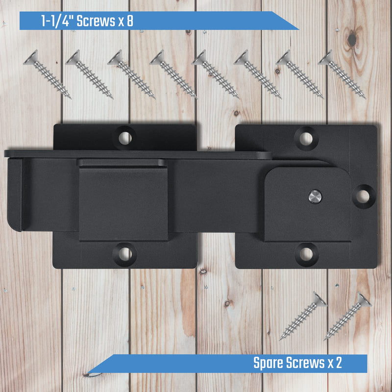 7.5" Flip Gate Latch Lock with Padlock Holes 2Pack, 4mm Heavy Duty Aluminum Alloy Door Latch for Outdoor Wooden Fence, Swing and Sliding Open Gate, Double Gate, Barn Door, Shed, Vinyl Fence 2
