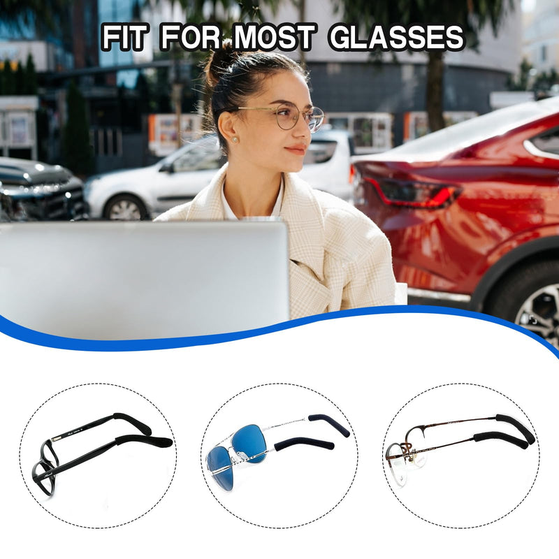 Eyeglasses Ear Cushions for Glasses Ear Cushion for Glasses Behind Ears Eye Glasses Ear Grippers Soft Knitting Cotton Eyeglasses Temple Tips Sleeve Glasses Arm Cushion Anti Slip ( 2 Pairs Black ) 1 A1 Black