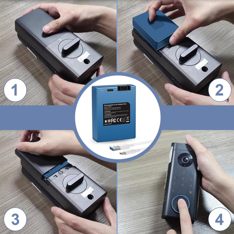 Fancy Buying 12000mAh Rechargeable Battery for eufy Security S220 S230 S231 S330 E330 3-in-1 Video Smart Door Lock E31 and Smart Drop, T8520 T8520S T8520J11 T8531 E8531JY1 T8520T11