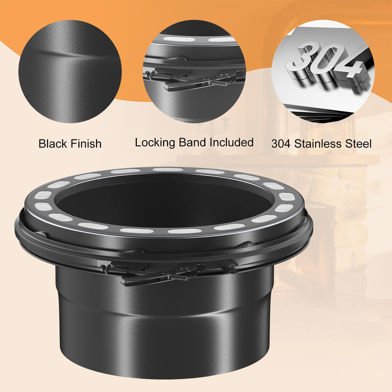 6‑Inch Insulated Stove Pipe Adapter, Double‑Wall Stainless‑Steel