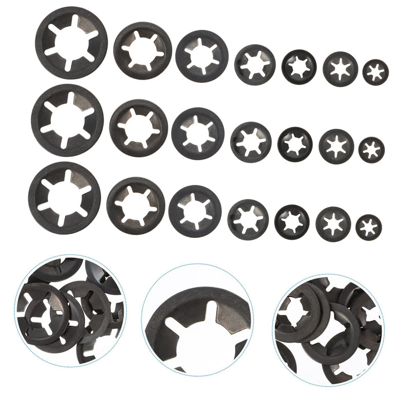 GLEAVI 420 Pcs Bearing Clamp Retaining Ring Bearing Clamp Washer Plum Washers Ring Bearing Clip Washers Bearing Retaining Washer Bearing Locking Ring Internal Tooth Washer Locking Washers