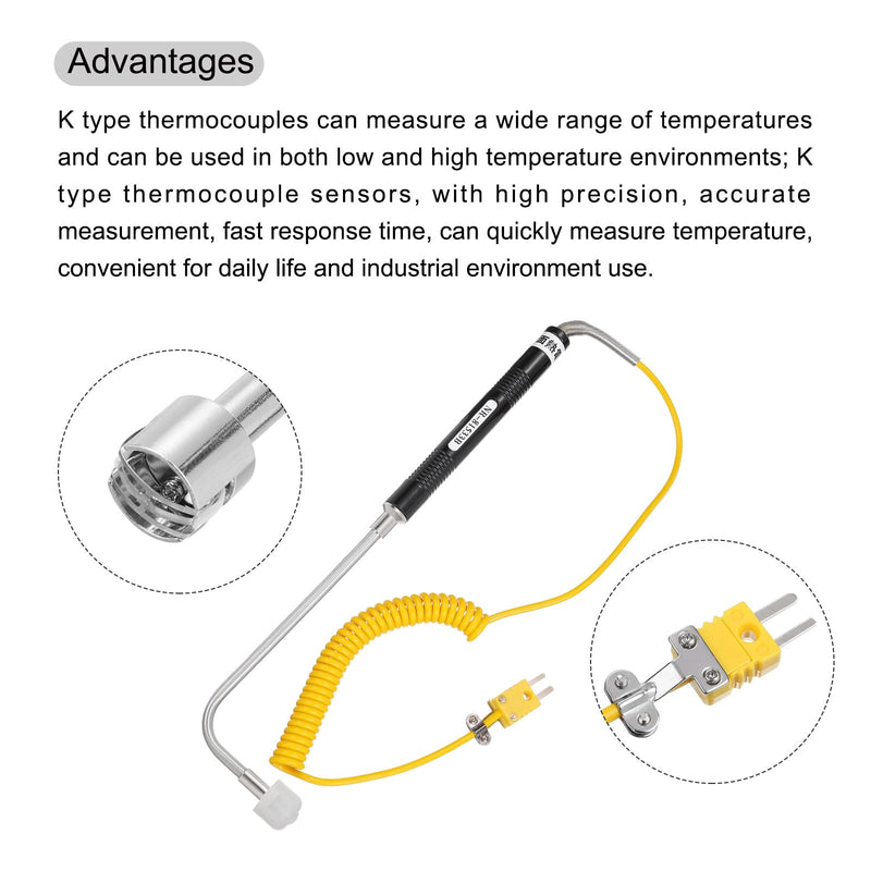 MECCANIXITY Digital Thermocouple Thermometer K Type Temperature Meter (-50 to 1300 °C), with Surface Thermocouple Probe 81533B