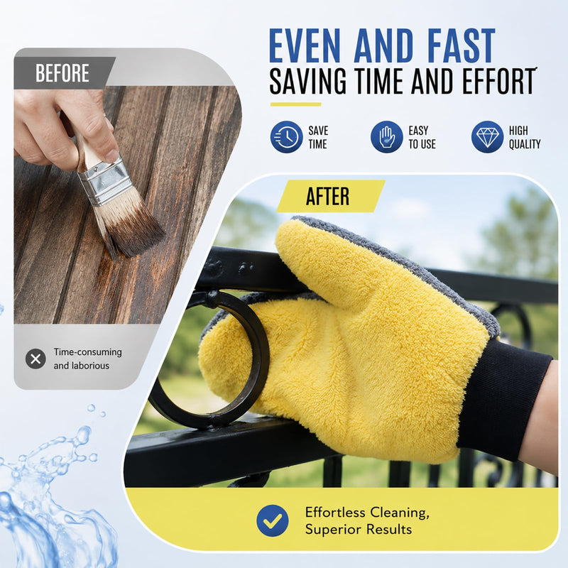 10 Pcs Paint Mitt Gloves Cleaning and Dusting Mitt with Thumb Painter and Decorating Gloves Reusable Coral Fleece Car Wash Mitt Deck Stain Applicator for Painter Decorators