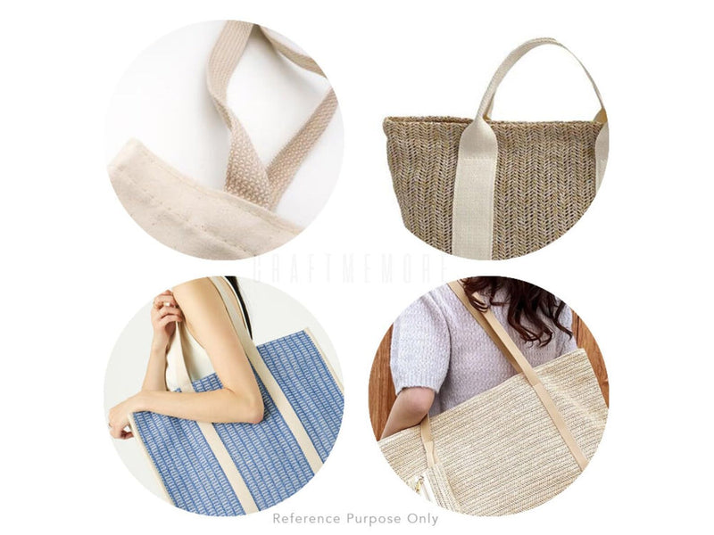 CRAFTMEMORE 1.5 Inches Heavy Cotton Webbing - Plain Weave Straps for Arts and Crafts, Luxury Bag Strap High Density Webbing (5 Yards, White) 1 1/2 Inch x 5 Yards