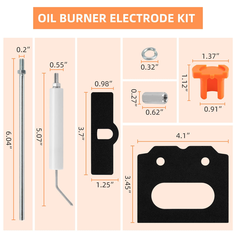 5780 Electrode Insulator Assembly Kit for Beckett Oil Burners | Electrode Insulator kit With Z2000 Setting Gauge, 51304 Transformer Gasket，Fits for Oil Burners AF/AFG/SF/SR/AFII Models