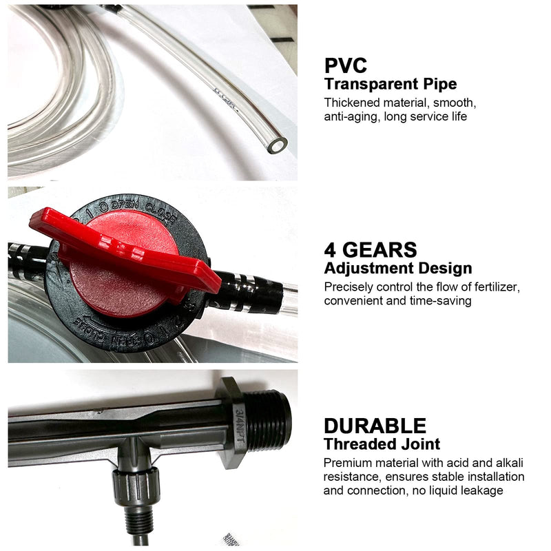 Irrigation Venturi Fertilizer Injector Kit - 3/4 inch Mixer Injectors for Garden Agriculture Water Drip IrrigationTube Garden Ozone Injector - 1 Set