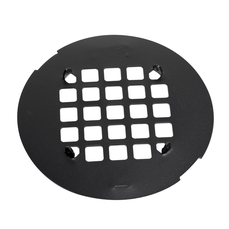 Oatey Universal 4-1/4 in. Round Snap-Tite Shower Strainer, Matte Black