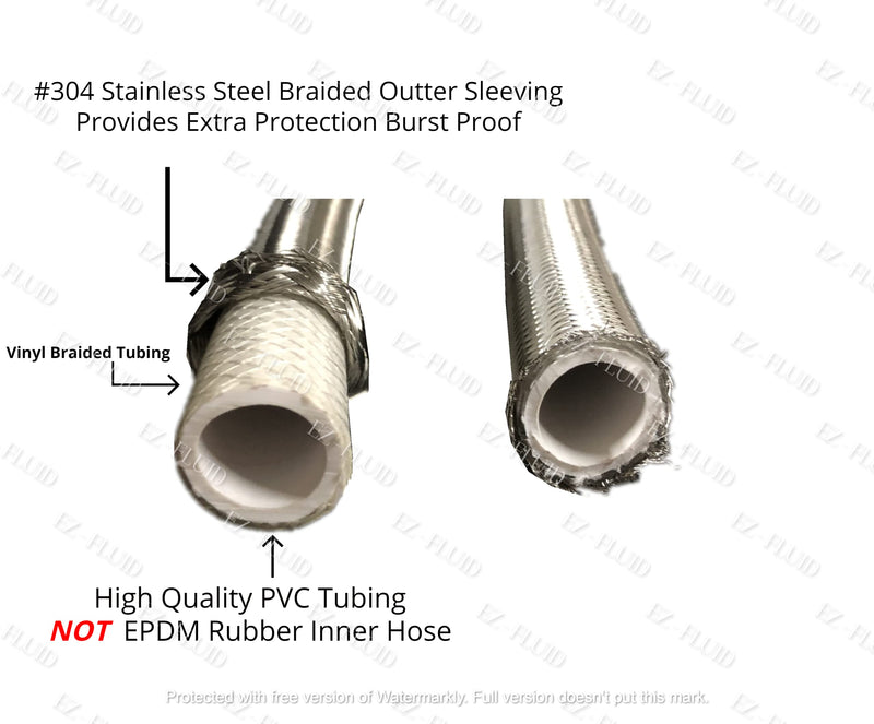 EZ-Fluid 16-Inch 1/2" FIP X 1/2" FIP Stainless Steel Braided Faucet Supply Line Connector,Faucet Water Supply Hose Connector Lines Facuet Water Supply Line For Bathroom,Kitchen sink Facuet (1 Pc) 16"