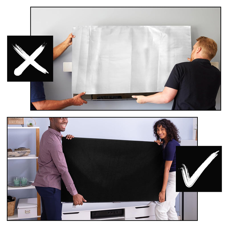 65''W x 36''H Polyester TV Cover for Moving Fits TV Screens up to 60"-65" Heavy Duty Flat Screen Protection During House Moving, Storing, or Home Renovation 65 Inch