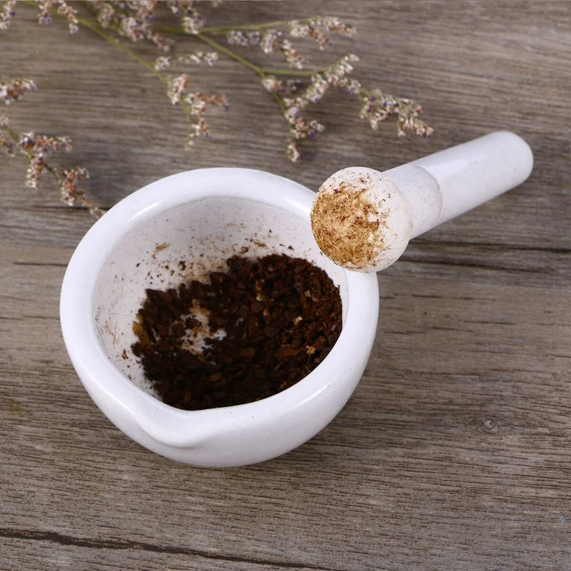2.5inch Pills Crusher, Ceramics Spice Mill Grinder Set, Handheld Seasoning Mills Grinder,Porcelain Mortar And Pestle Tools Set Grinding Bowls, Set Of 2