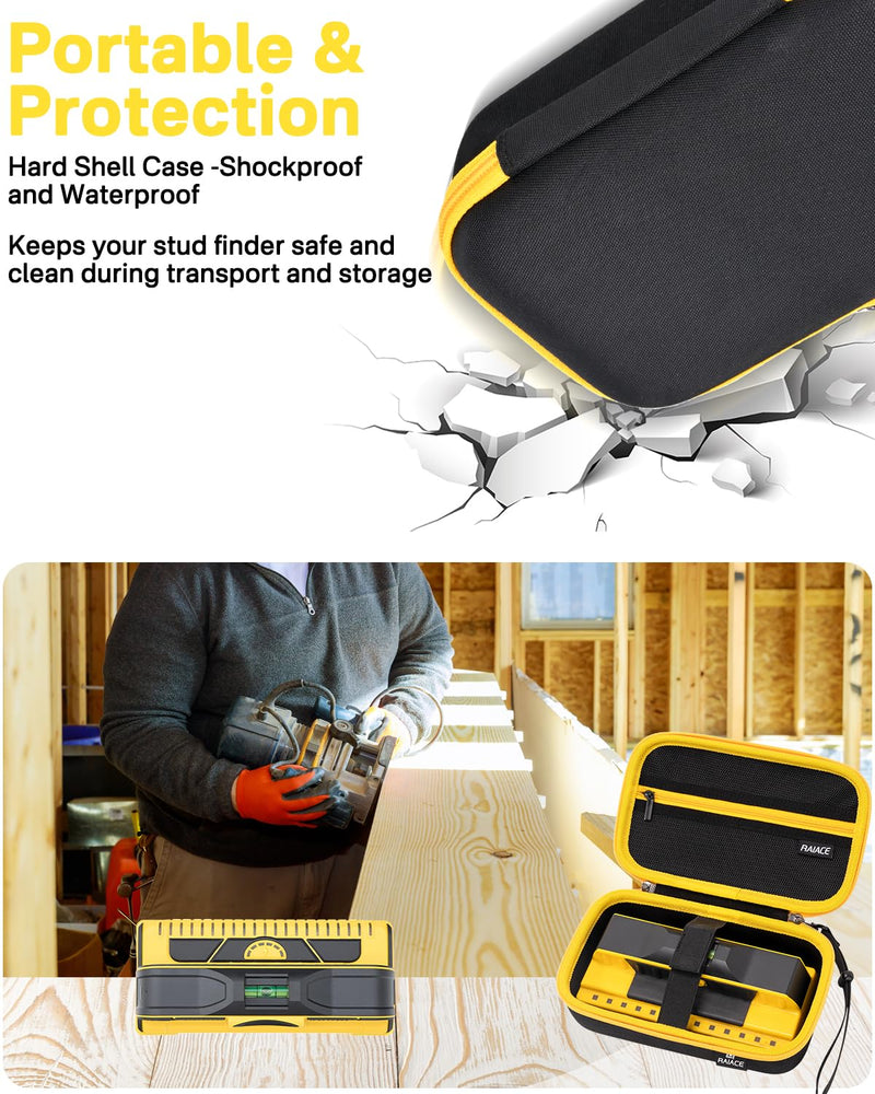RAIACE Hard Storage Case Compatible with Franklin Sensors ProSensor 710PRO / for 710 Professional Stud Finder, With Mesh Pocket for Accessoires. (case only) - Black