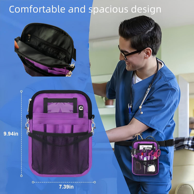 Yodilala Nurse Fanny Pack,Nurse Essentials,Clinical Nursing Bag, Utility Belt Bag for Stethoscopes Holder,Bandage Scissors and Other Medical Supplies（Black） Black