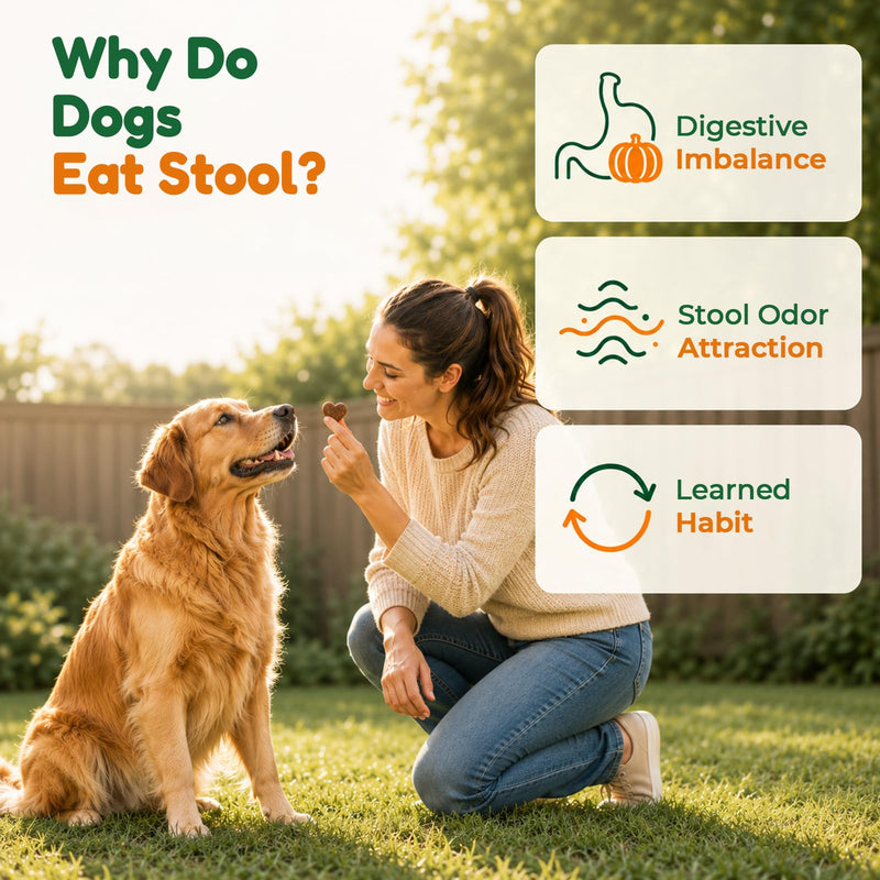 VUN No Poo Chews for Dogs – Coprophagia Stool Eating Deterrent for Dogs,Stop Poop Eating,Reduce Stool Odor & Support Digestion with Pumpkin, Digestive Enzymes & Yucca – 100 Soft Chews