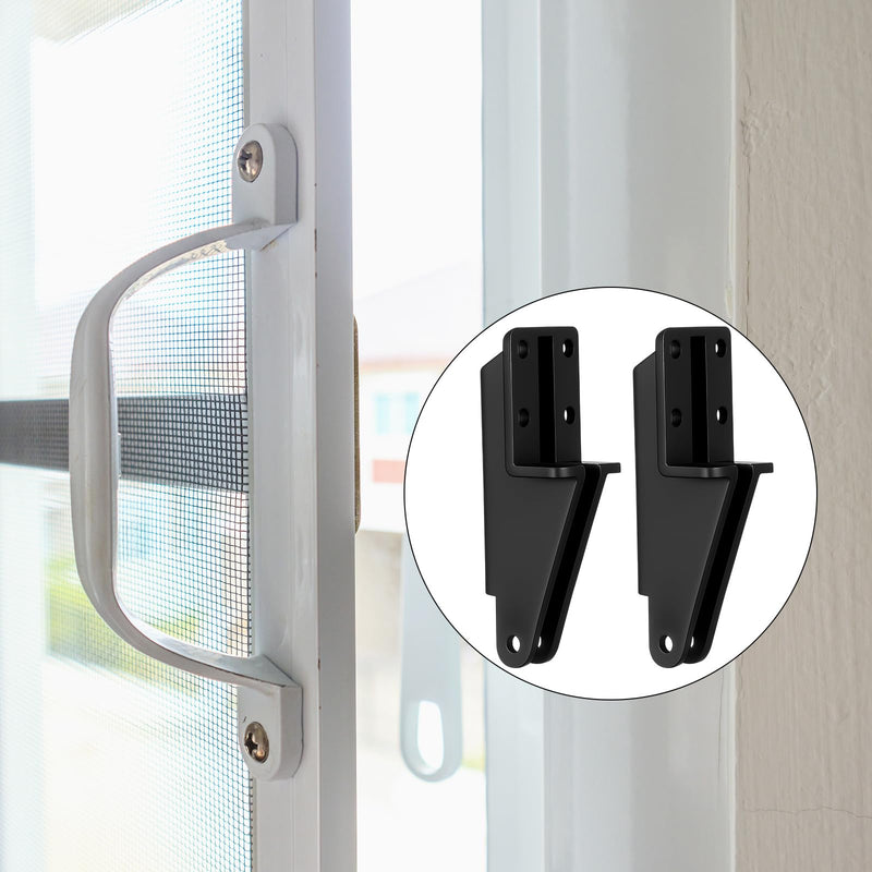 Nuanchu 2 Pack Screen Door Closer Bracket Storm Hardware Replacement Post Jamb Bracket Plastic Replacement Parts for Door Closers(Black) Black
