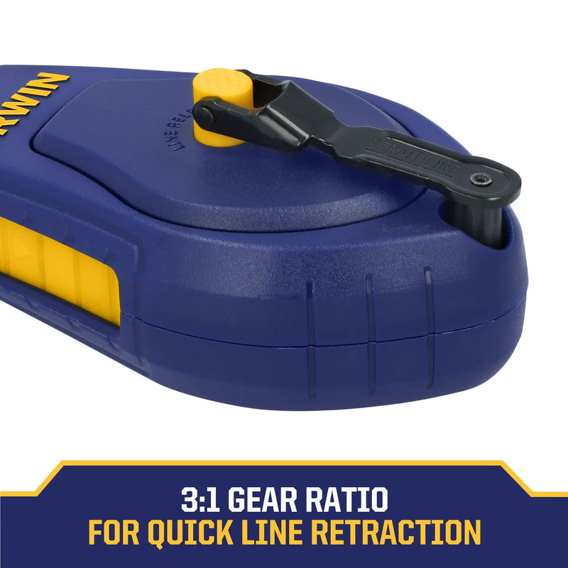 IRWIN Tools STRAIT-LINE COMPACT Chalk Reel, with Blue Chalk, 100 ft. (IWHT48440BC)