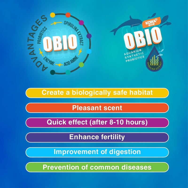 KOIKA OBIO Aquarium Water Treatment, Quick Effect (After 8-10 Hours), Improvement of Digestion and Immune Systems of Fish & Shrimp (Liquid, 180ml (6.08 fl oz)) 180ml (6.08 fl oz) Liquid