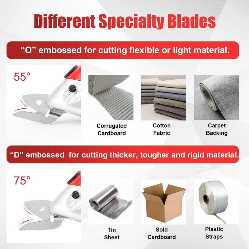 Cordless Electric Scissors with Two Blades, TOOLSPACE Electric Cardboard Cutter Electric Fabric Scissors for Cutting Fabric, 4V Lithium-Ion Rechargeable Battery, Easy Carry and Fast Charging Red/Black