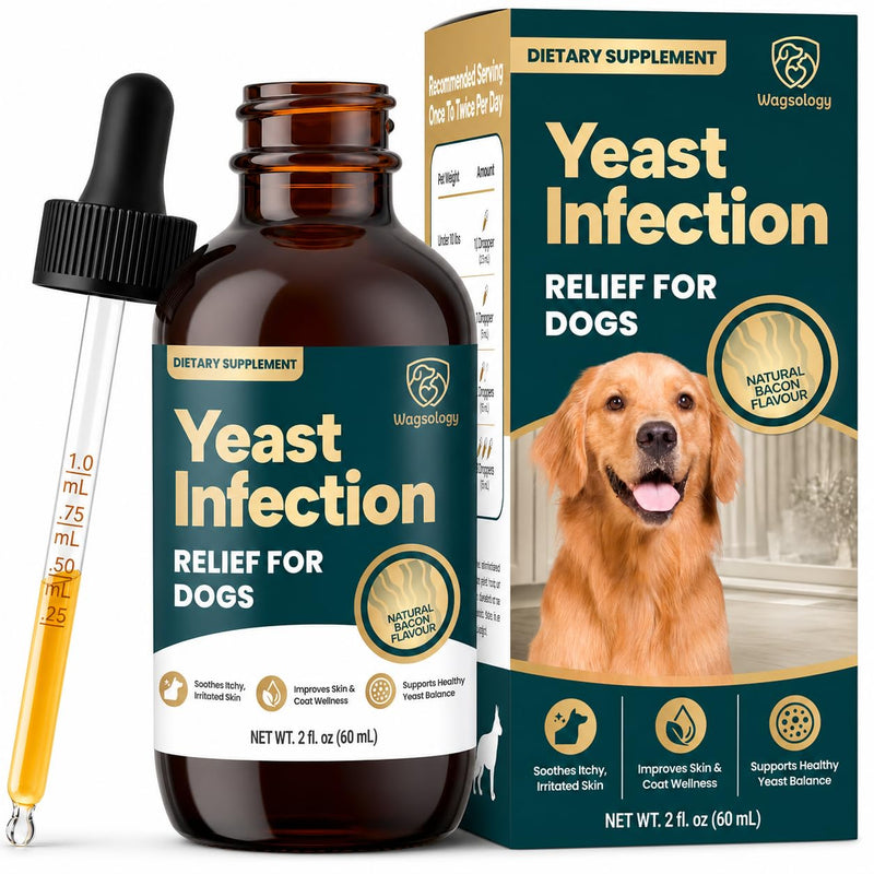 Yeast Infection Treatment for Dogs Drops (7 in 1 Formula) Soothes Itchy & Irritated Skin, Improves Skin and Coat, Dog Yeast Infection Treatment & Anti Yeast Drops for Dogs 60 ml