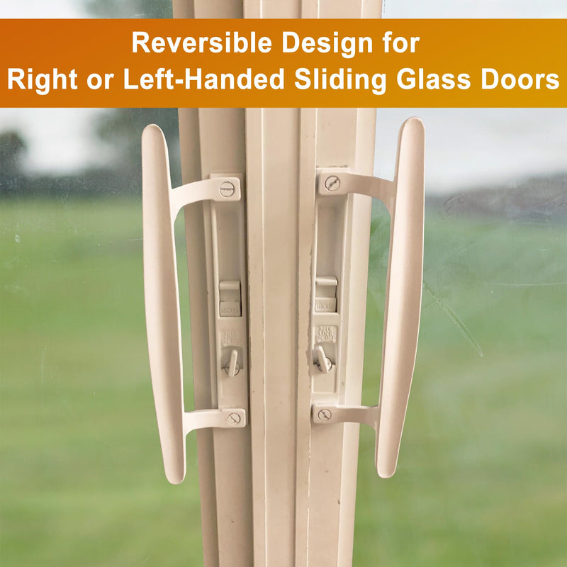 Flush Mount Non-Keyed Sliding Glass Door Handleset, 6-5/8" H.C., Fits 1" to 1-1/8" Thick Doors, Features Night Lock & Hook Latch, Non-Handed, Florida Bronze 6-5/8" Florida Bronze