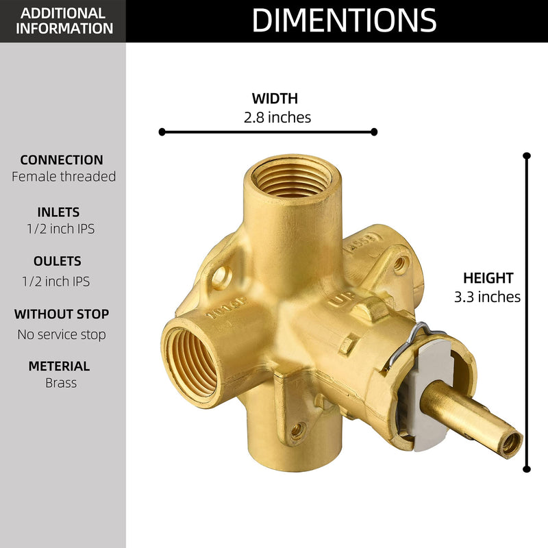 Pressure Balancing Shower and Tub Valve, Compatible with Moen Posi-Temp Trim Kit