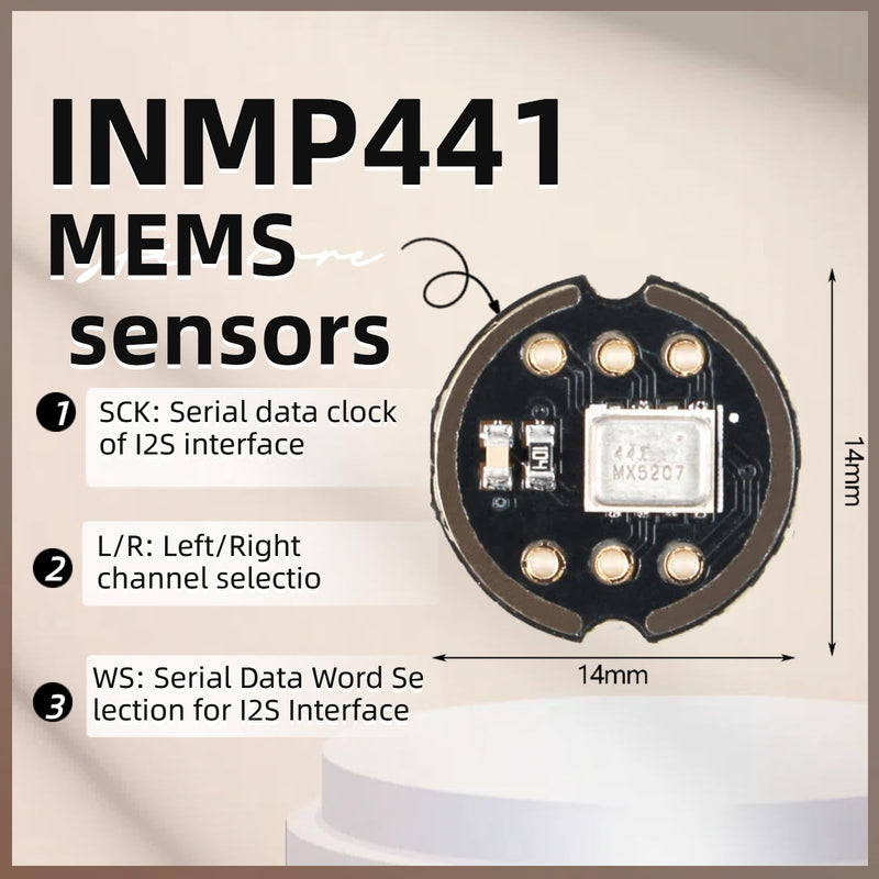 5Pcs INMP441 Omnidirectional Microphone Module MEMS I2S Interface Supports ESP32 High Precision Low Power Digital Output
