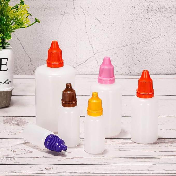 PATIKIL 50pcs 20ml Liquid Dropper Bottles PE Squeezable Drop Dropper Container with PP Cap for Home Travel Coffee - NewNest Australia