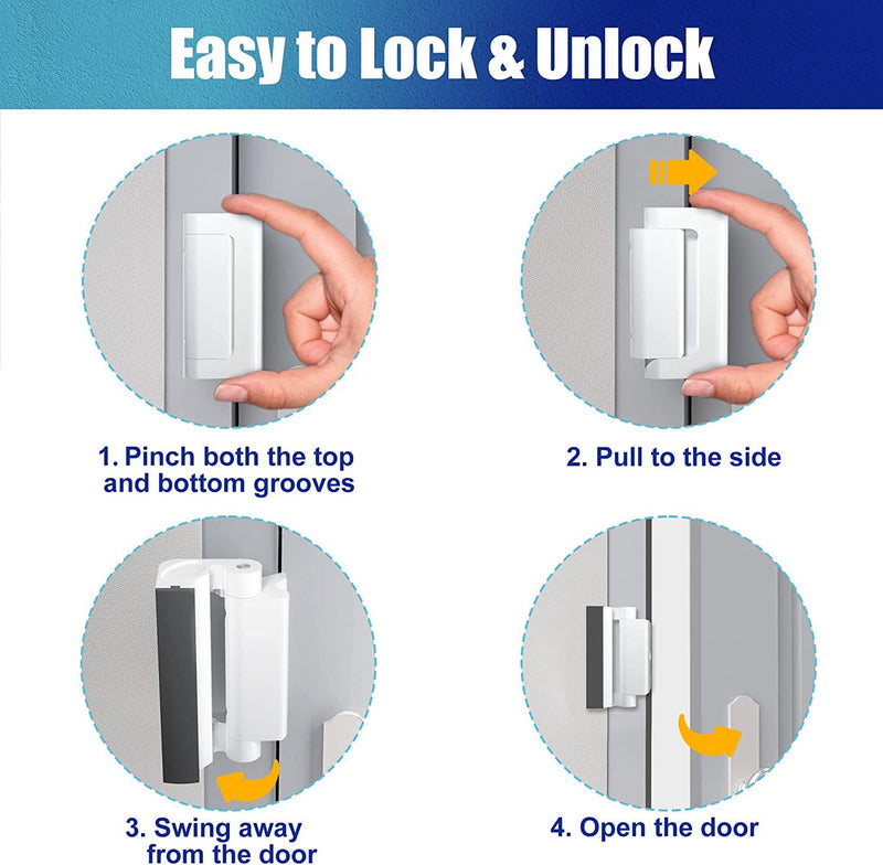 Door Reinforcement Lock Withstands 800lbs of Force - White Extra Child Proof Door Lock with 8 Screws Prevents Unauthorized Entry,Add a Door Security Lock for Home Safety & Privacy 1