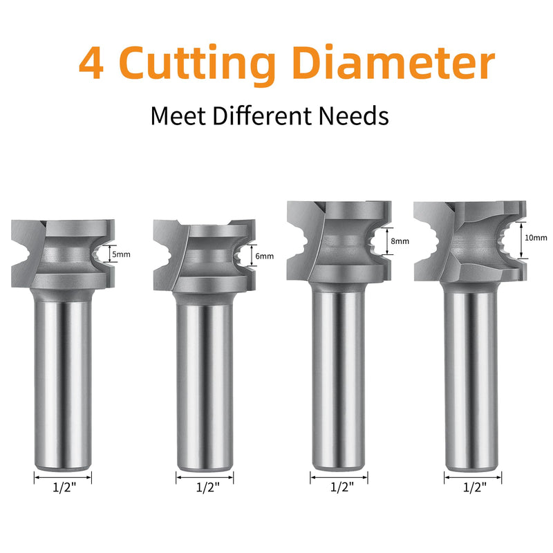 SpeTool Carbide Router Bit 1/2 Shank Compatible with Festool Domino Joiner, 5mm Domino Tenon Cutters for Woodworking 5mm Dia