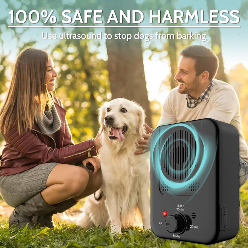 Anti Barking Device, Rechargeable Dog Barking Deterrent Devices for Dogs, Ultrasonic Dog Barking Control Device, Barking Dog Silencer, Bark Box Stop Neighbors Dog from Barking (Black) Black