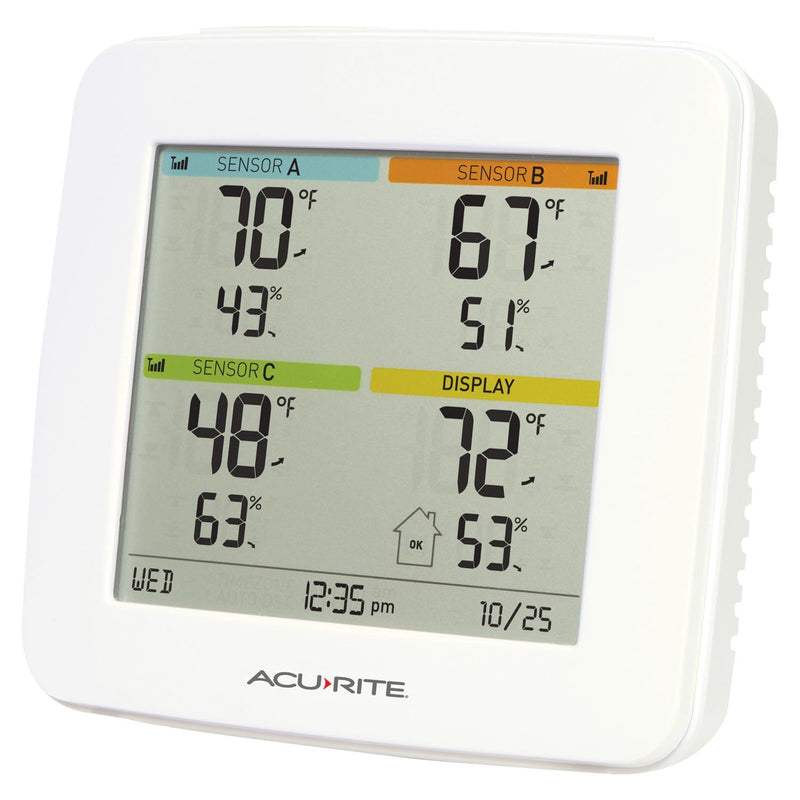 AcuRite 01094M Temperature & Humidity Station with 3 Indoor/Outdoor Sensors, White 3 Outdoor - NewNest Australia
