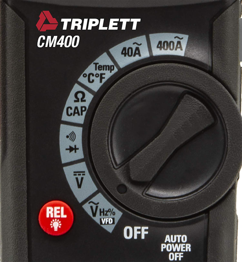 Triplett CM400 True RMS 4000 Count 400A AC Clamp Meter with Inrush Standard