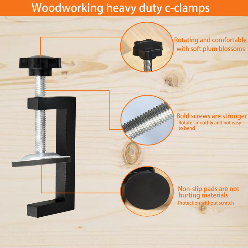 C-Clamps Cabinet Installation Clamps Heavy Duty C Clamps Mini C Clamp for Woodworking/Welding/Building 4