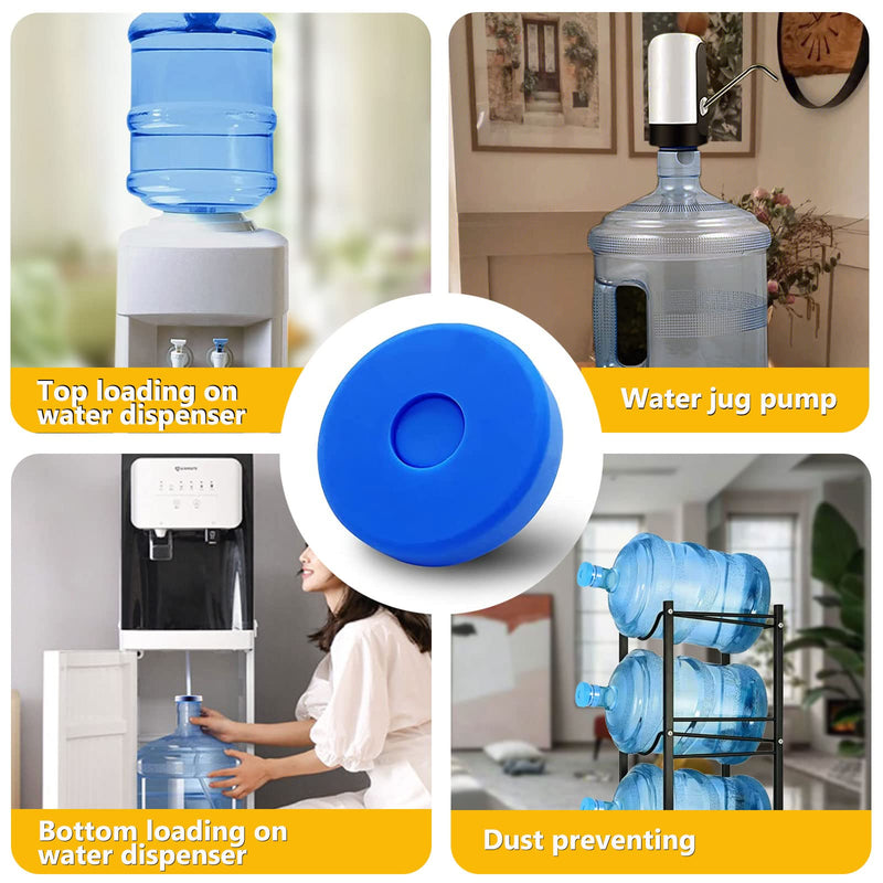 3 and 5 Gallon Water Jug Cap Reusable，Food Grade Silicone Replacement Gallon Caps for 55mm Bottle and Water Dispensers，Non-Spill 5 Gal Water Jug Cap Replacement Cover（3 Pack） Ordinary 3 Packs