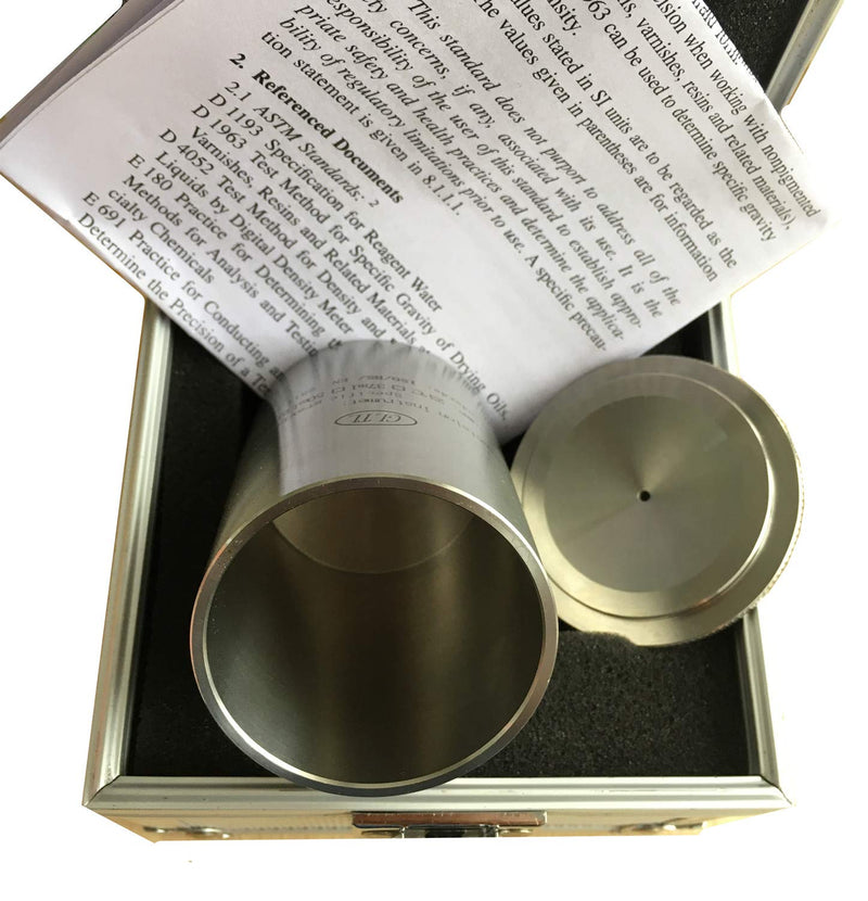 Specific Gravity Cup - Paint Density Tester for Coatings/Varnish | ASTM/DIN/ISO Compliant | Stainless Steel Corrosion-Resistant Lab Equipment (100ml) 100ml