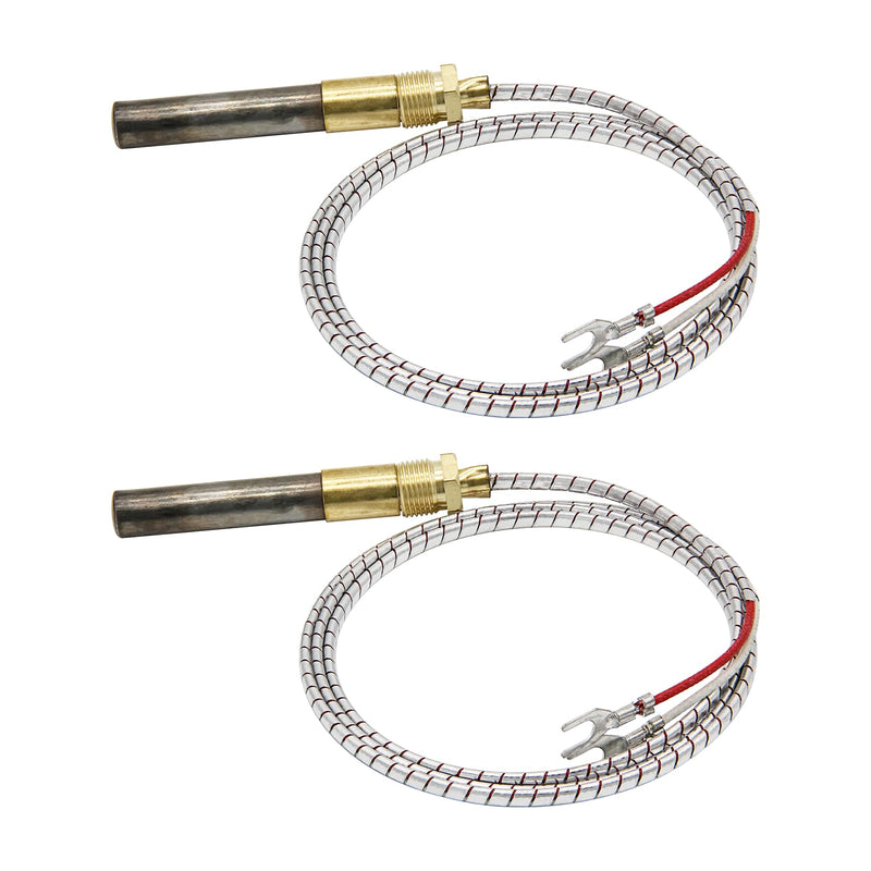 Q313A 750mV Thermopile Generato, 36" Universal Replacement Thermopile for Gas Water Heater, Fireplace/Gas Oven/Fryer, 750 Millivolt Thermal Couple Pilot Assembly (2/Pack) 36" (2/Pack)
