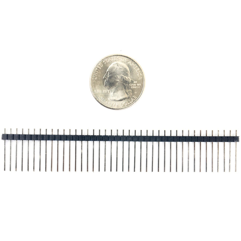whiteeeen 10pcs Break-Away 0.1" 1 x 40 Male Pin Header 2.54mm Single Row Straight Pin Header PCB Pin Strip Connector (Pin Long 19mm)