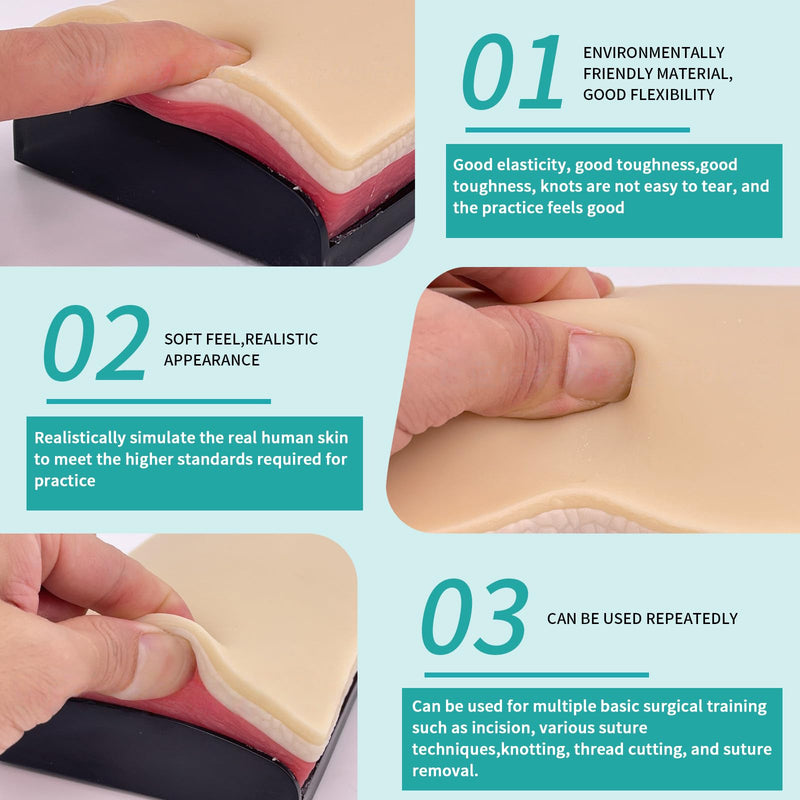 IV Injection Training Pad Model,Injection Practice Pad,Venipuncture Practice Kit for Medical Students Doctors Nurses(Flat) Flat